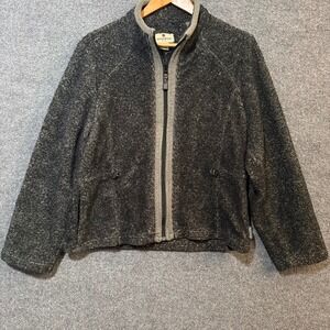Woolrich Womens Medium Jacket Fleece Gray Speckled Full Zip